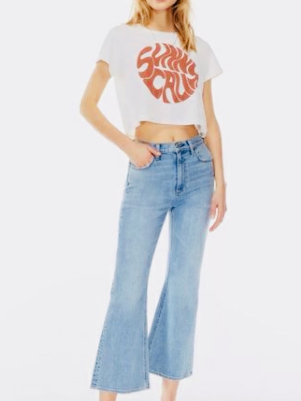 Denim Forum Light Blue Flare Jeans